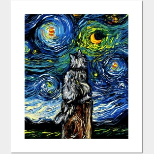 Norwegian Forest Cat Night Posters and Art